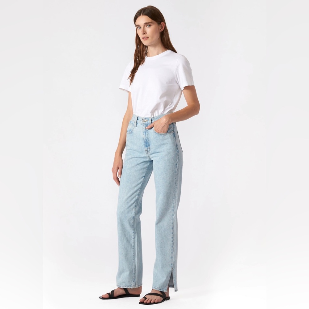 SLVRLAKE London Split Leg Straight Leg Jeans in Hard Luck Size 28